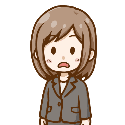 驚いた表情でスーツを着ているビジネスウーマンのイラスト