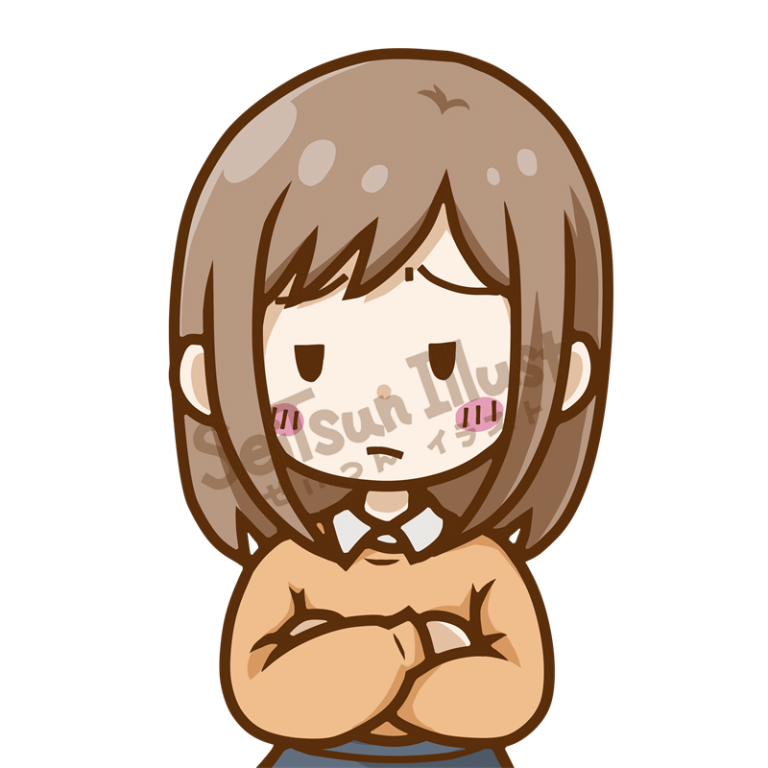ジト目でこちらを見る女の子のイラスト